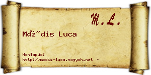 Módis Luca névjegykártya
